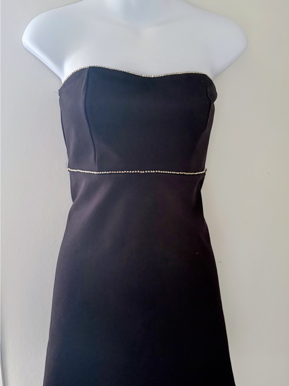 Altar'd State Black Strapless Dress with Rhinestone Trim
